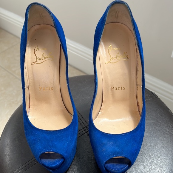 Christian Louboutin Daffodils Blue Suede. - Picture 8 of 12